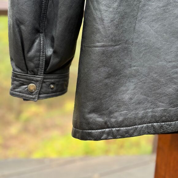 John Ashford 90s VTG Soft Black Leather Jacket, Lived-In, Relaxed Fit Men's L - Picture 11 of 15